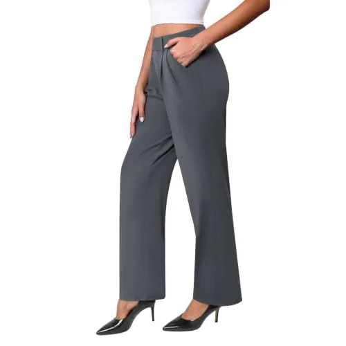 DLOODA High Waist Work Wide Leg Pants, Deep Grey, view 3
