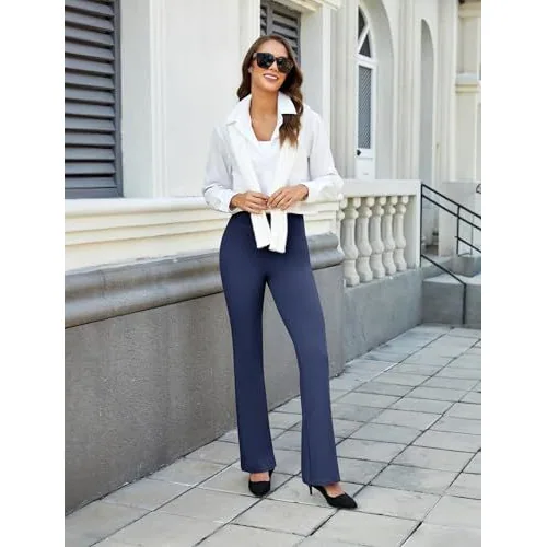 DLOODA Work Bootcut Pants with Pockets, Navy, view 5
