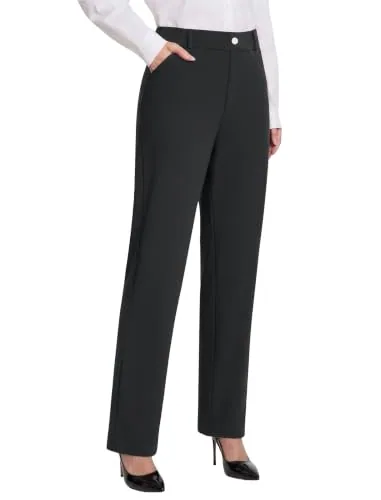DLOODA High Waist Work Dress Pants, Deep Grey