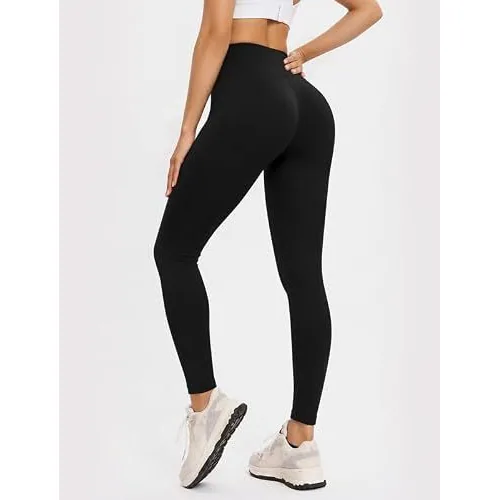 DLOODA High Waist Yoga Leggings, Black, view 2
