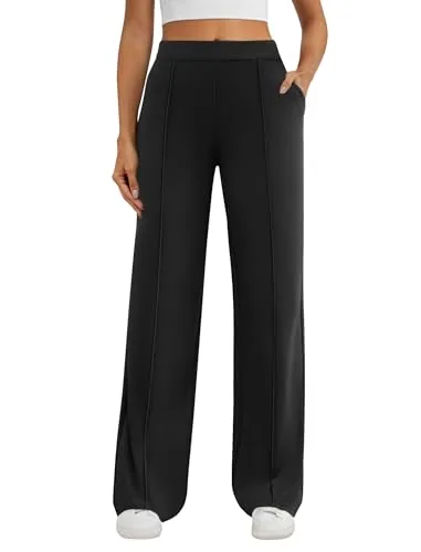 DLOODA Work Wide Leg Pants, Black