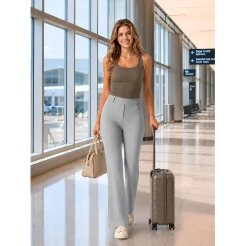 DLOODA Work Flare Pants, Grey, view 4