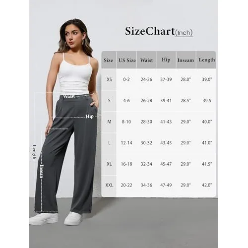 DLOODA High Waist Work Wide Leg Pants, Dark Grey, view 4