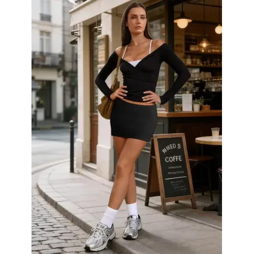 DLOODA Tennis Skirt, Black, view 3