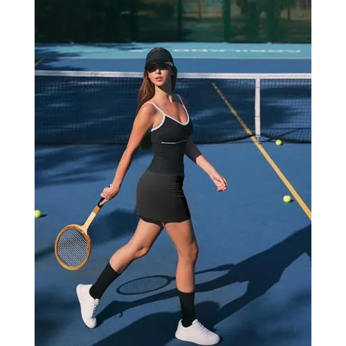 DLOODA Tennis Skirt with Pockets, Black, view 4
