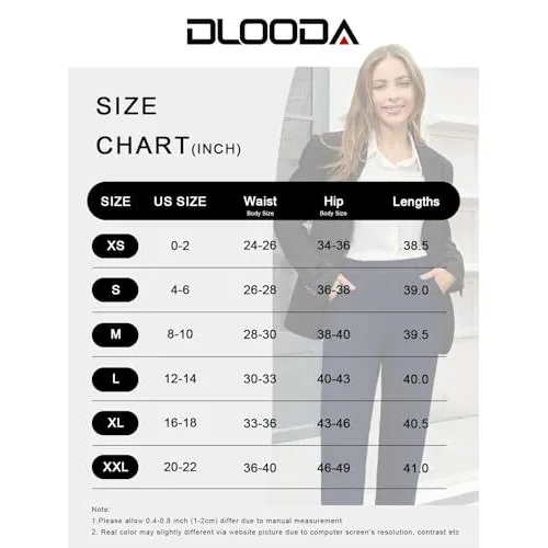 DLOODA High Waist Work Dress Pants, Navy, view 5