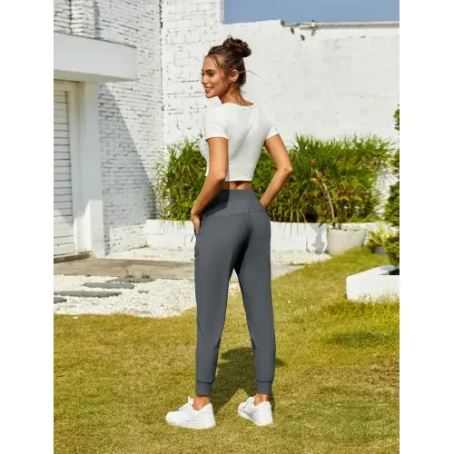 DLOODA High Waist Yoga Lightweight Sweatpants, Grey, view 4