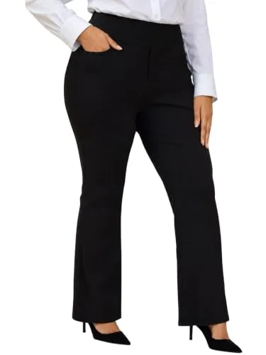 DLOODA High Waist Work Flare Pants, Black