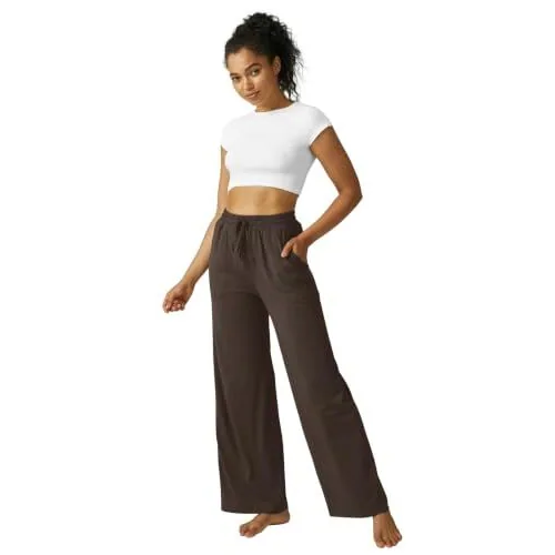 DLOODA High Waist Lounge Drawstring Sweatpants, Brown, view 5