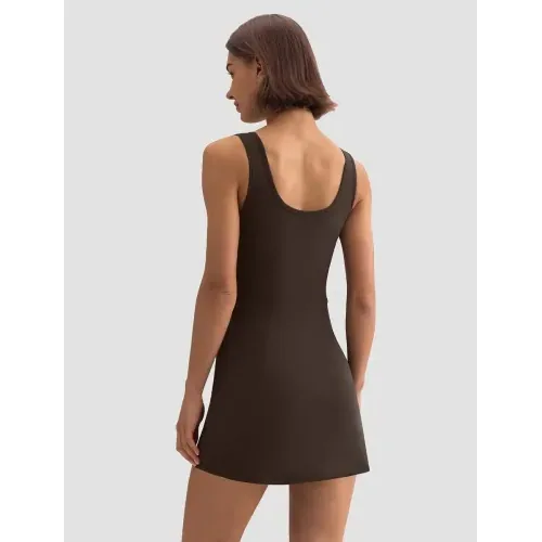 DLOODA Tennis Shorts with Pockets, Brown, view 2