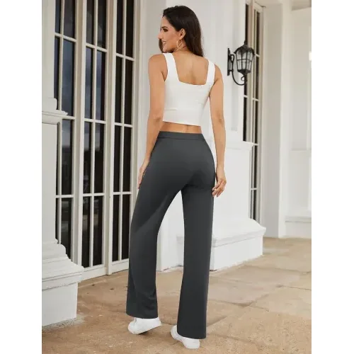 DLOODA Work Wide Leg Pants, Dark Grey, view 3