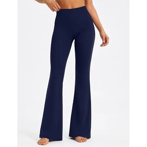 DLOODA High Waist Yoga Flare Leggings Buttery Soft, Navy, view 2