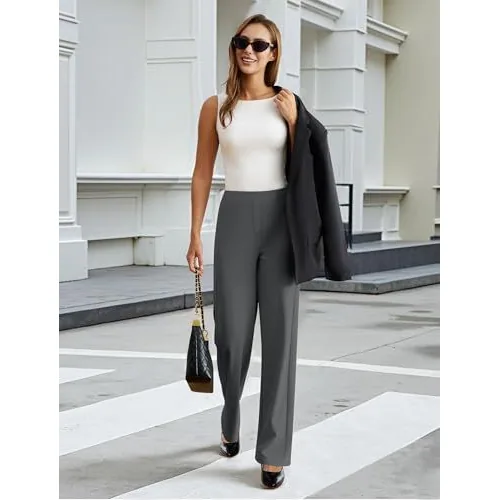 DLOODA Work Wide Leg Pants, Dark Grey, view 4