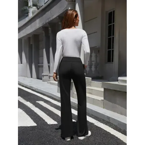 DLOODA High Waist Work Dress Pants, Black, view 3