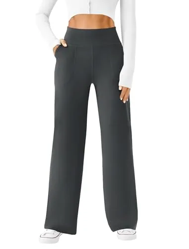 DLOODA High Waist Yoga Sweatpants with Pockets, Grey