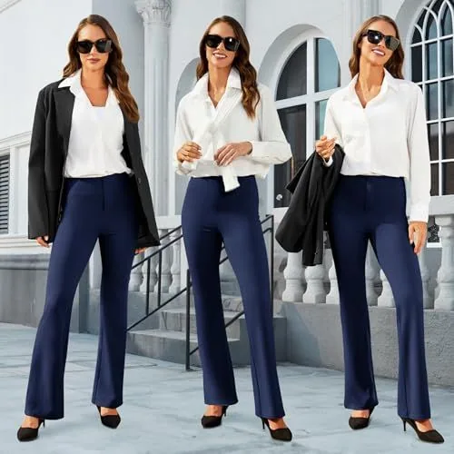 DLOODA Work Bootcut Pants with Pockets, Navy, view 3