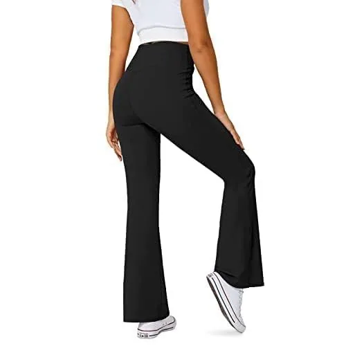 DLOODA Yoga Flare Leggings with Pockets, Tummy Control, view 3