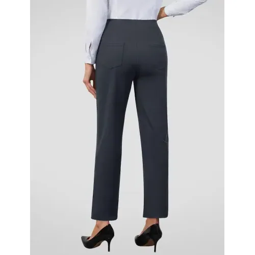 DLOODA High Waist Work Straight Leg Pants with Pockets, Dark Grey, view 4