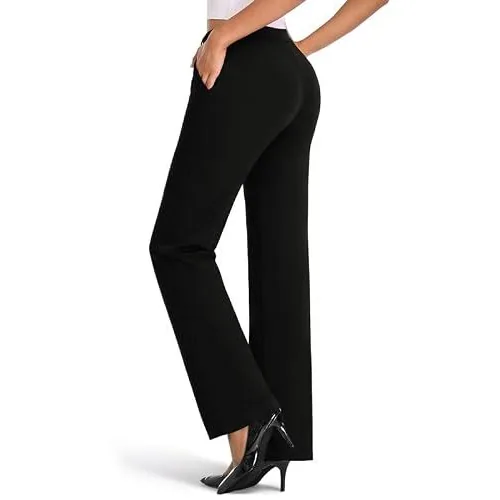DLOODA High Waist Work Wide Leg Pants, Black, view 2