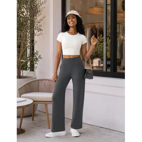 DLOODA High Waist Yoga Sweatpants with Pockets, Grey, view 4
