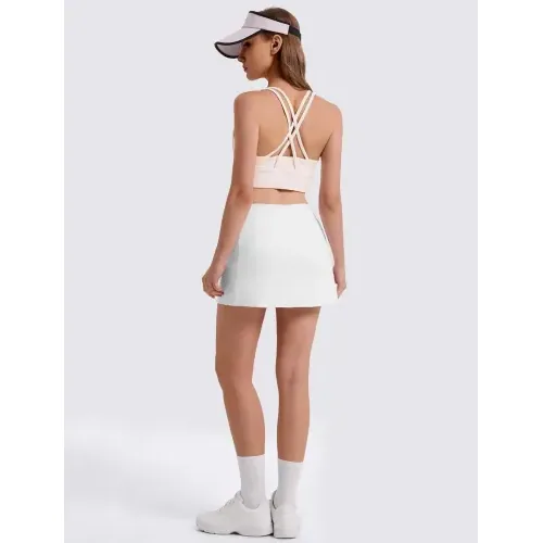 DLOODA High Waist Tennis Skirt, White, view 2