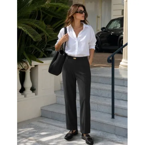 DLOODA Work Wide Leg Pants, Black, view 4