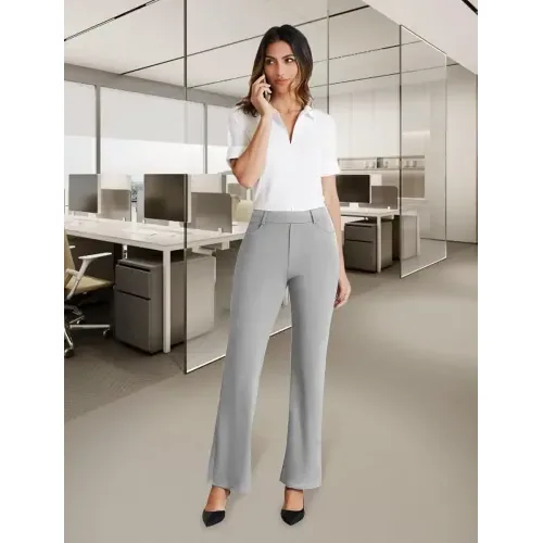 DLOODA Work Flare Pants, Grey, view 2