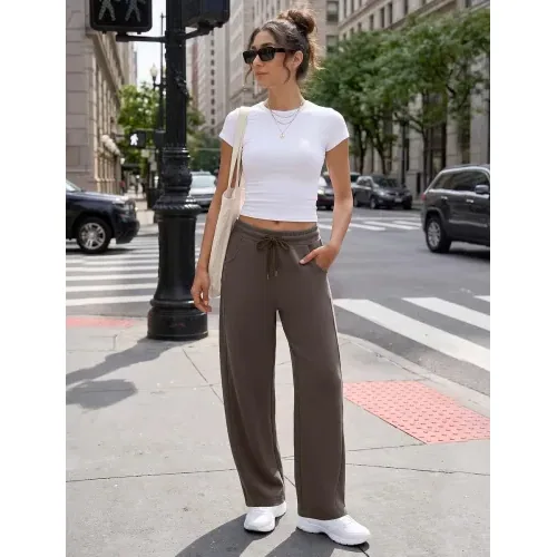 DLOODA Lounge Sweatpants with Pockets, Brown, view 5