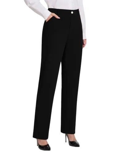DLOODA High Waist Work Dress Pants, Black