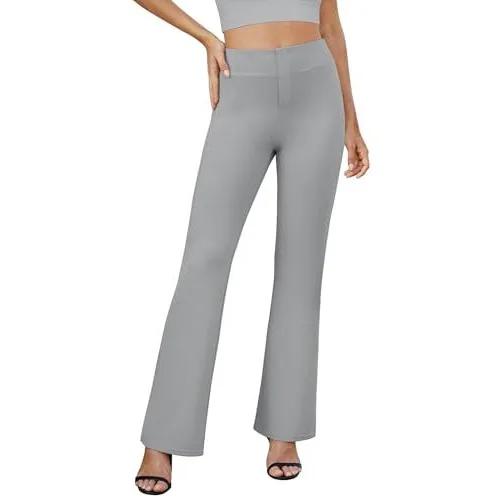 DLOODA Work Bootcut Pants with Pockets, Grey, view 2
