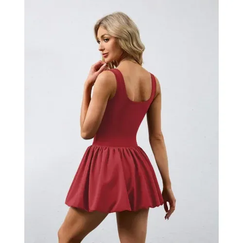 DLOODA Tennis Dress with Pockets, Red, view 2