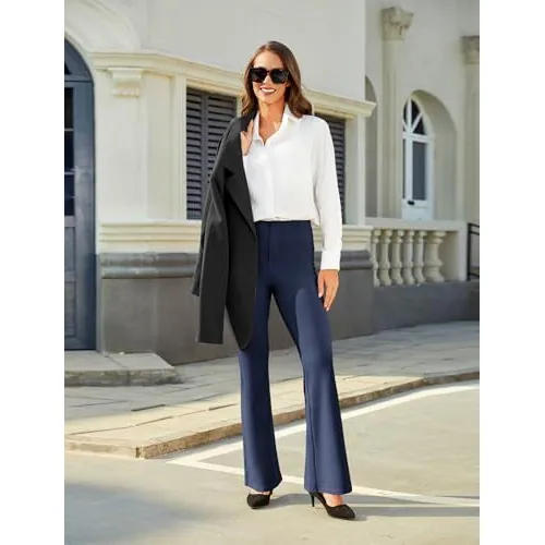 DLOODA Work Bootcut Pants with Pockets, Navy, view 4