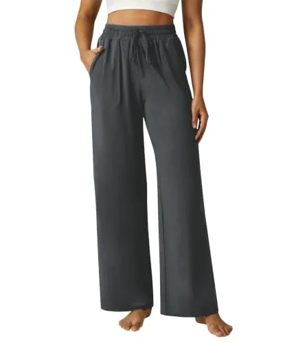 DLOODA High Waist Lounge Drawstring Sweatpants, Deep Grey