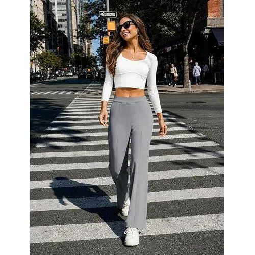 DLOODA Work Wide Leg Pants, Light Grey, view 5