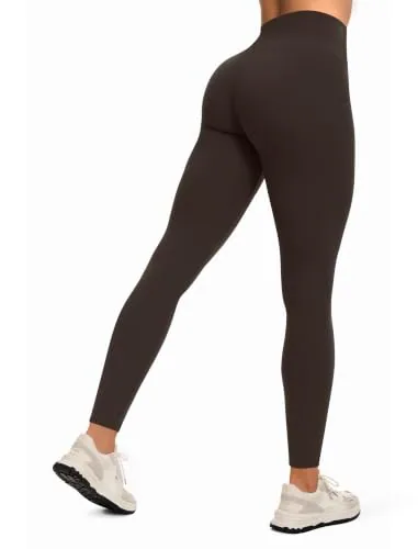 DLOODA High Waist Yoga Leggings, Brown