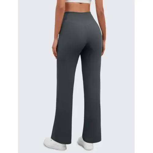 DLOODA High Waist Yoga Sweatpants Crossover, with Pockets, Grey, view 4